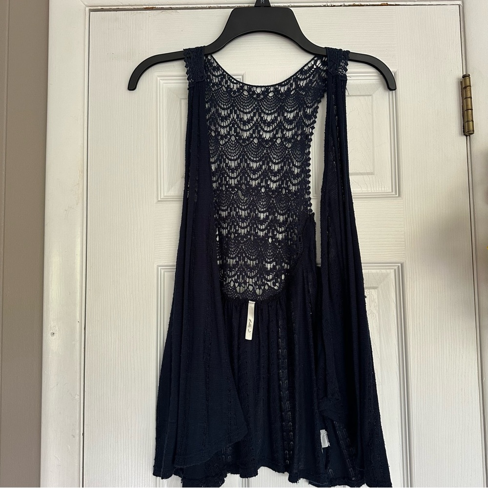 5/$25 Navy Blue Tank Top Cardigan